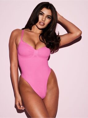 Pink Skims Sculpting Bodysuit Neon Orchid